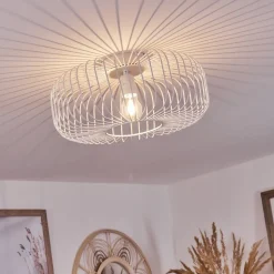Plafonnier Wemude Blanc, 1 Lumiere