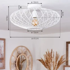 Plafonnier Wemude Blanc, 1 Lumiere