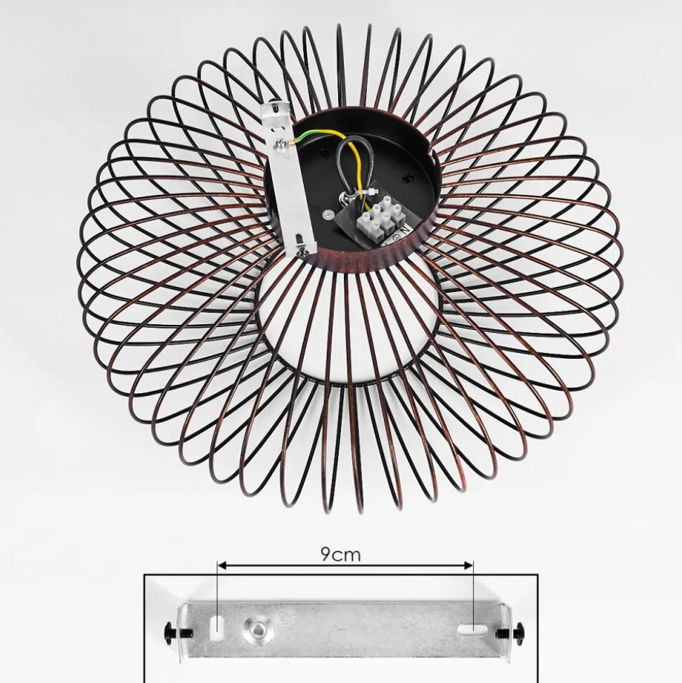 Plafonnier Wemude Cuivre, Noir, 1 Lumiere