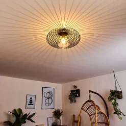 Plafonnier Wemude Noir, 1 Lumiere