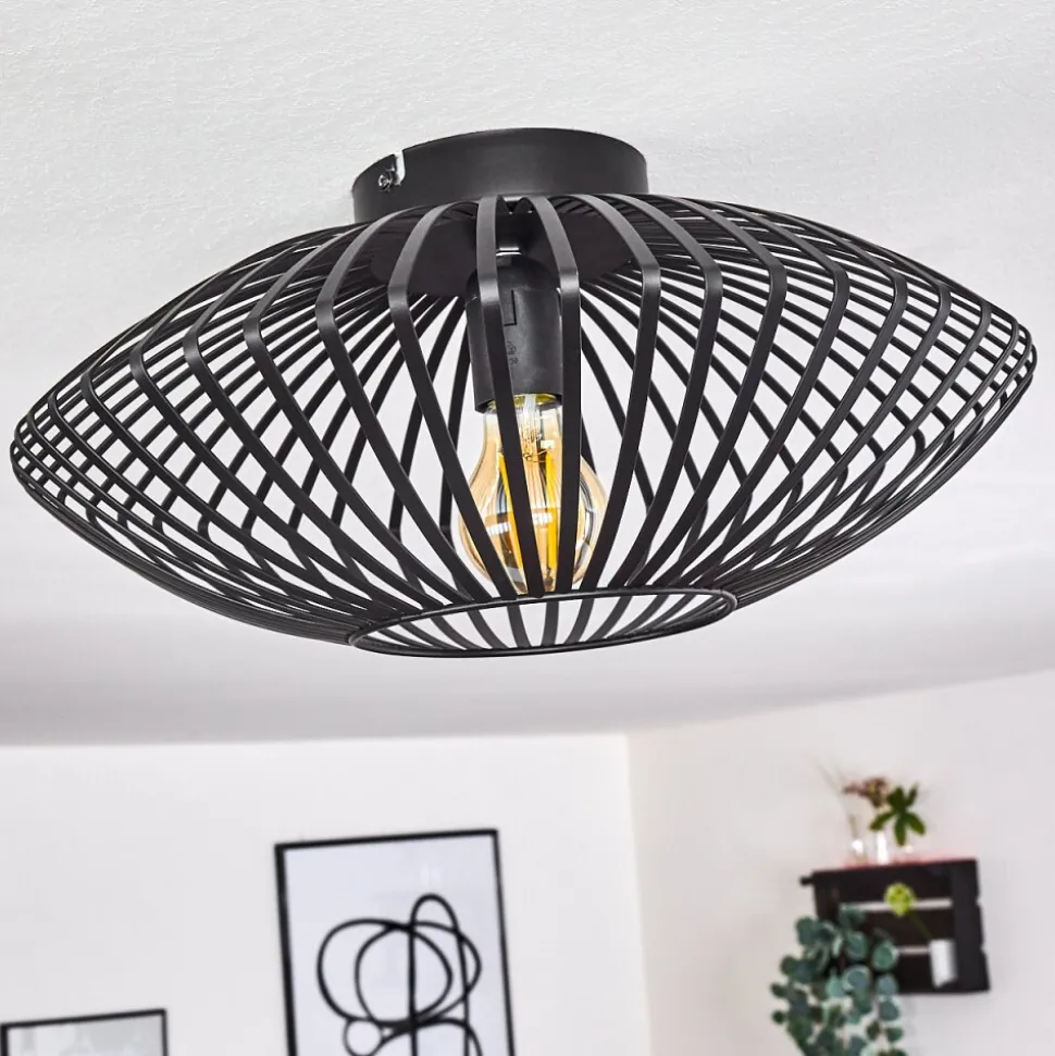 Plafonnier Wemude Noir, 1 Lumiere