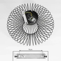 Plafonnier Wemude Noir Dore, 1 Lumiere