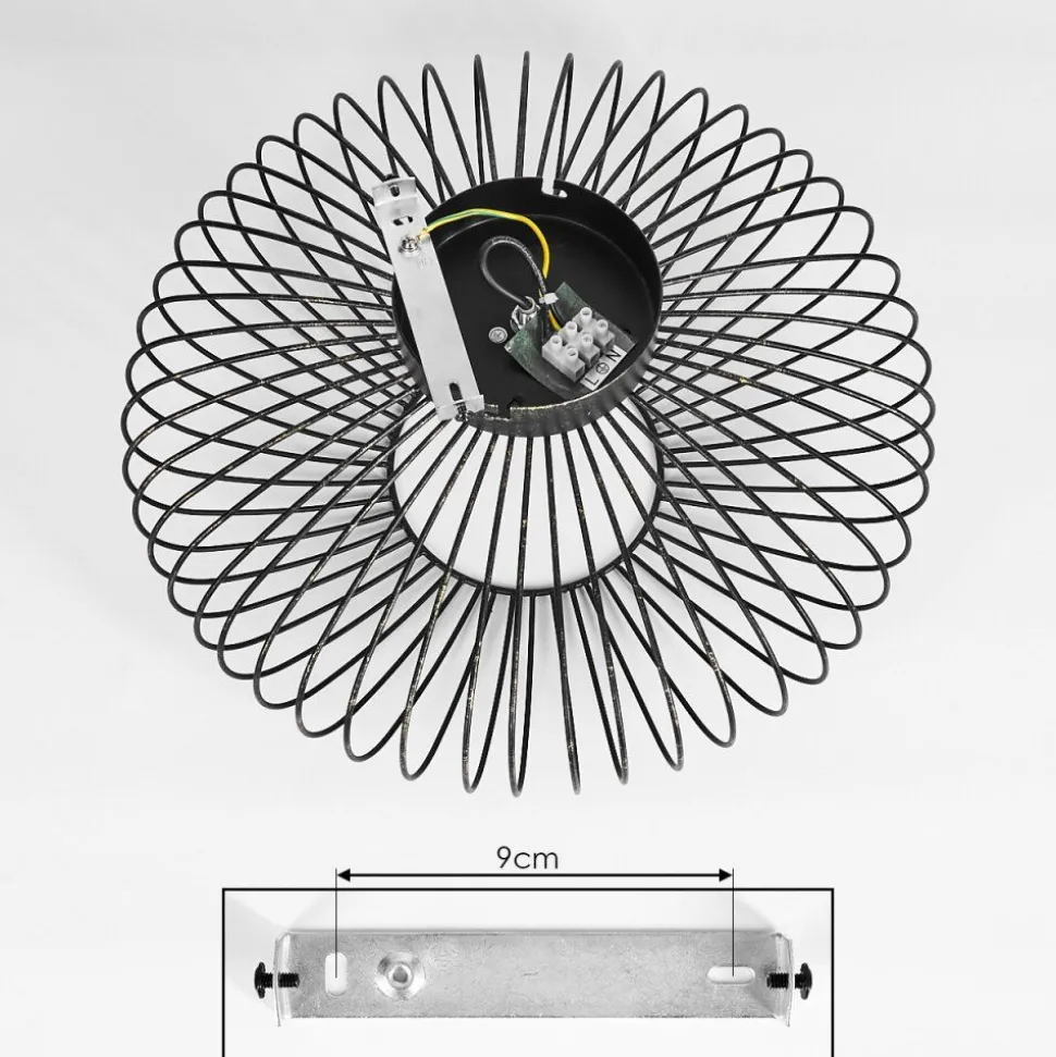 Plafonnier Wemude Noir Dore, 1 Lumiere