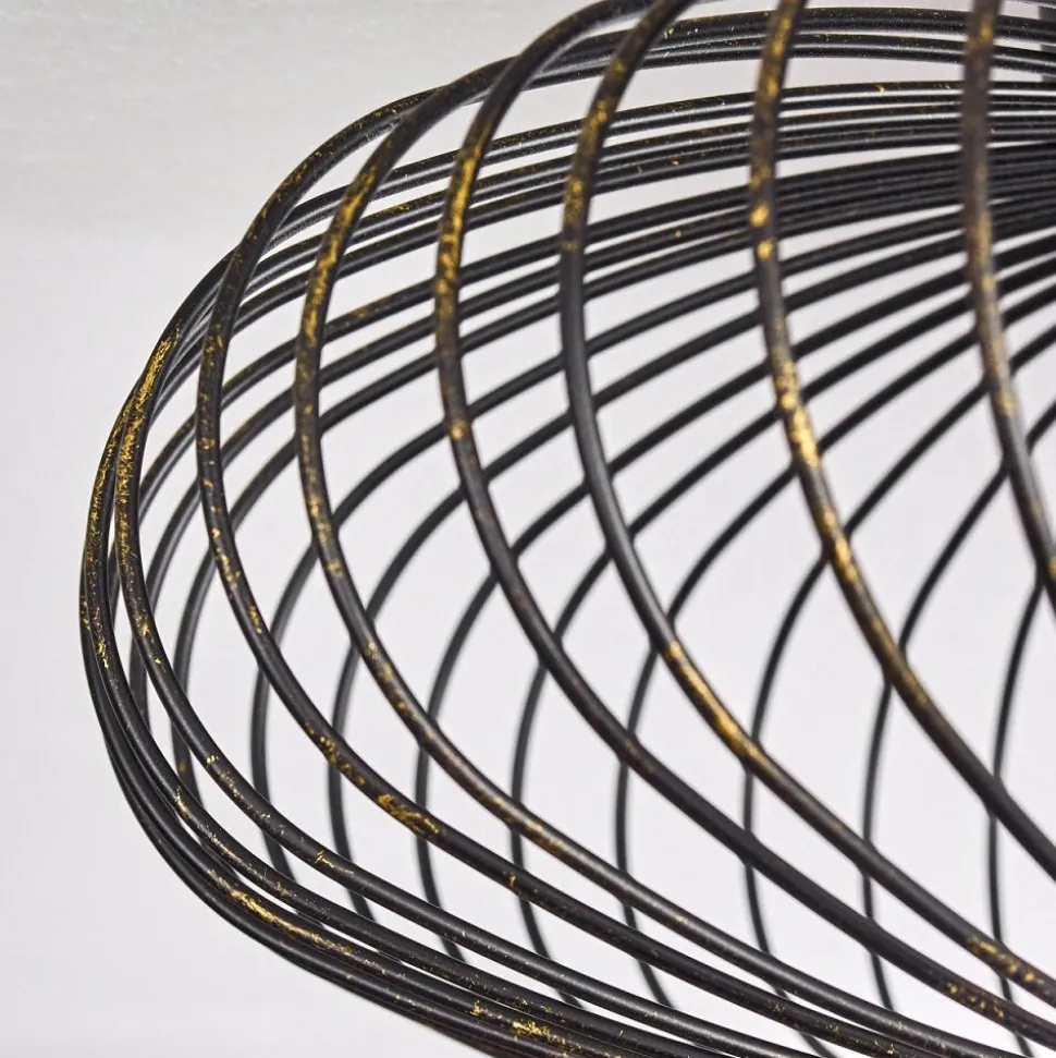 Plafonnier Wemude Noir Dore, 1 Lumiere