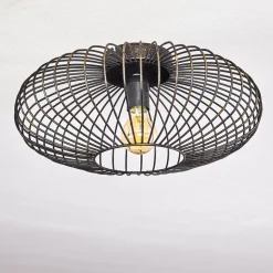 Plafonnier Wemude Noir Dore, 1 Lumiere