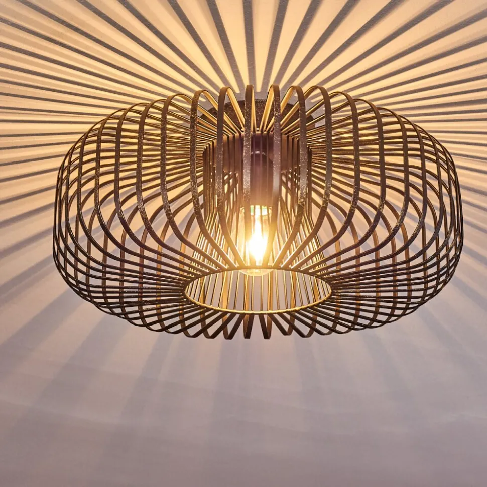 Plafonnier Wemude Noir Dore, 1 Lumiere