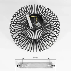 Plafonnier Wemude Noir Dore, 1 Lumiere