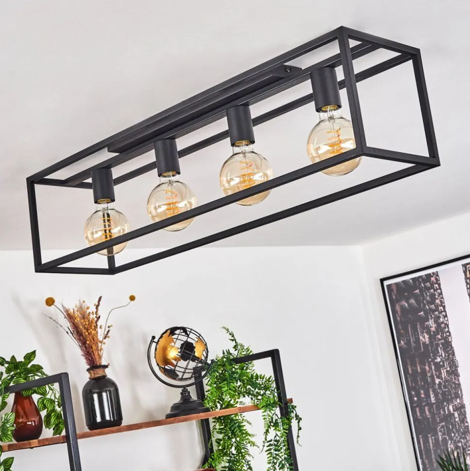 Plafonnier Wick Noir, 4 Lumieres