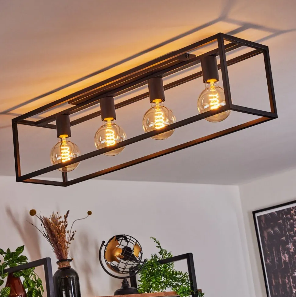 Plafonnier Wick Noir, 4 Lumieres