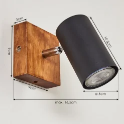 Plafonnier Zuoz Bois Clair, 1 Lumiere