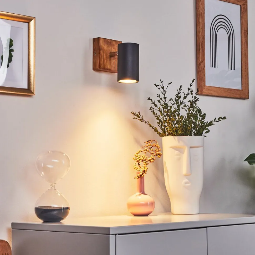 Plafonnier Zuoz Bois Clair, 1 Lumiere