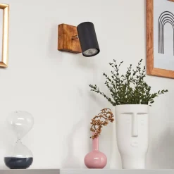 Plafonnier Zuoz Bois Clair, 1 Lumiere