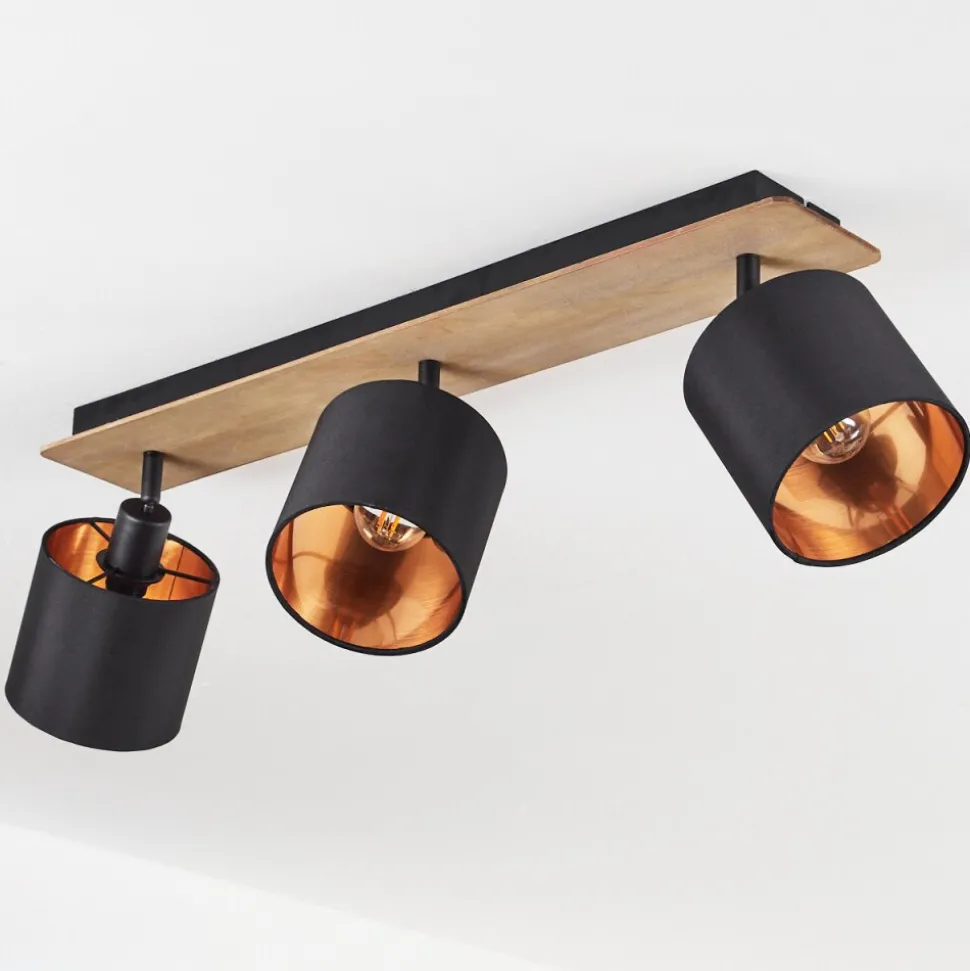Plafonnieralsen Bois Fonce, Noir, 3 Lumieres