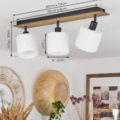 Plafonnieralsen Bois Fonce, 3 Lumieres