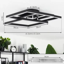 Plafonniercavareno Led Noir, 1 Lumiere