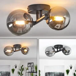Plafonnierchehalis Led Noir, 2 Lumieres