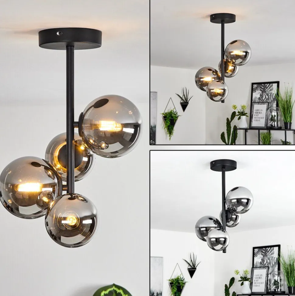 Plafonnierchehalis Noir, 4 Lumieres