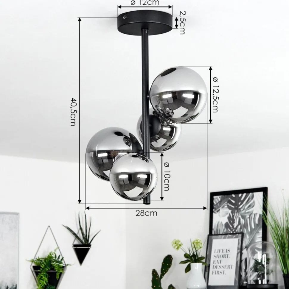 Plafonnierchehalis Noir, 4 Lumieres