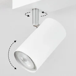 Plafonnierjavel Chrome, Blanc, 3 Lumieres