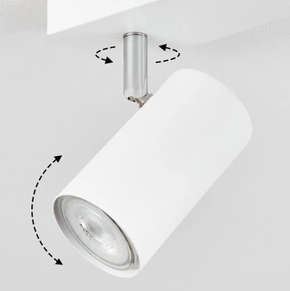 Plafonnierjavel Chrome, Blanc, 4 Lumieres