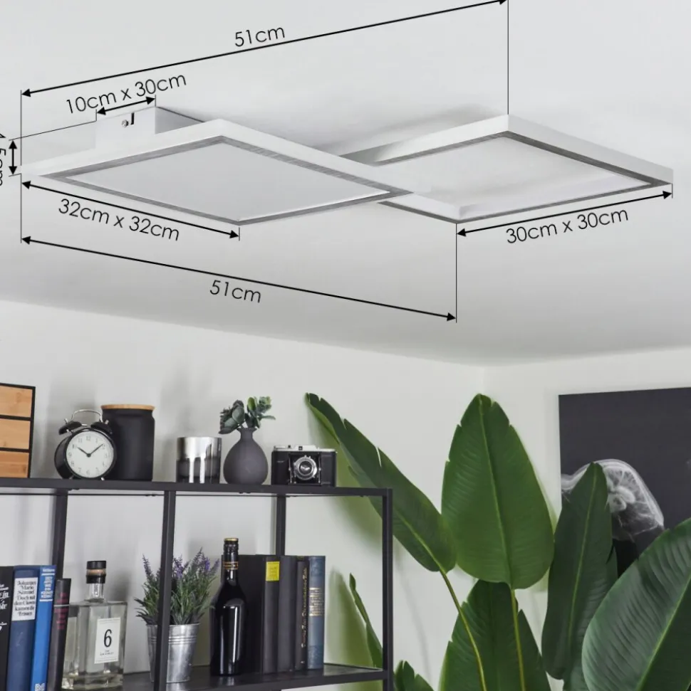 Plafonnierlongos Led Aluminium, 1 Lumiere, Telecommandes