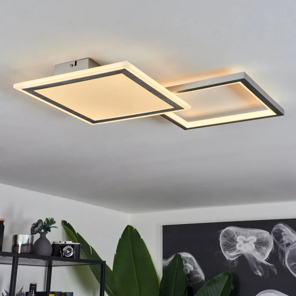 Plafonnierlongos Led Aluminium, 1 Lumiere, Telecommandes