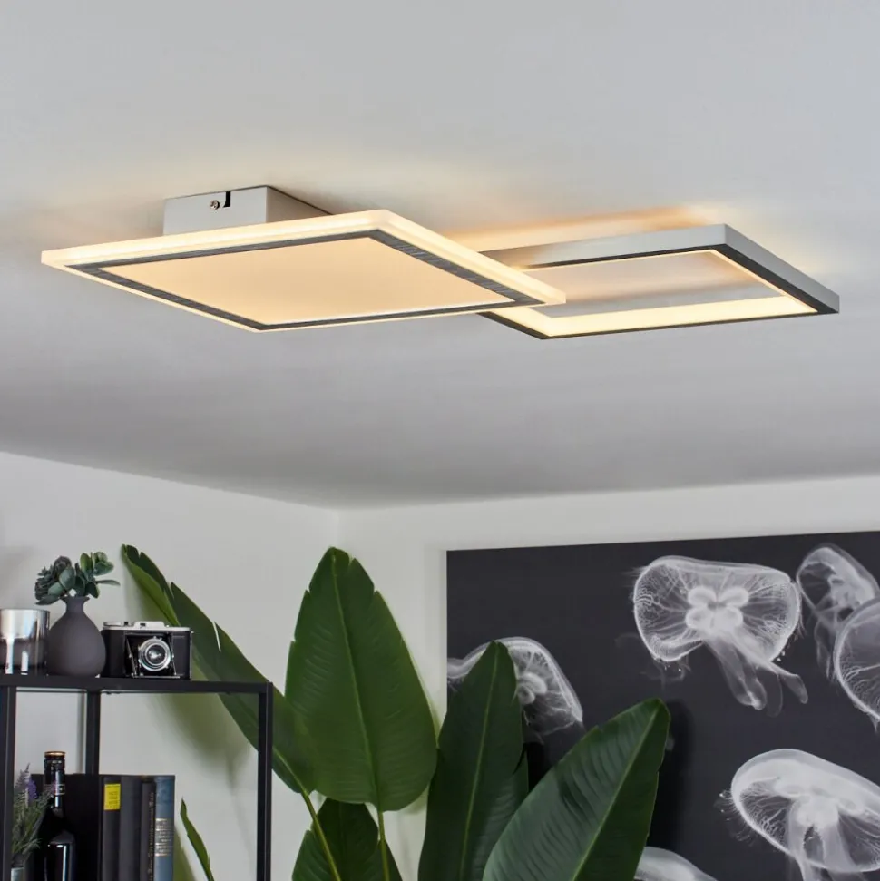 Plafonnierlongos Led Aluminium, 1 Lumiere, Telecommandes