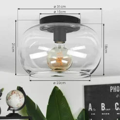 Plafonniermolloy Clair, 1 Lumiere