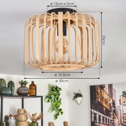 Plafonnieroravi Bois Clair, 1 Lumiere