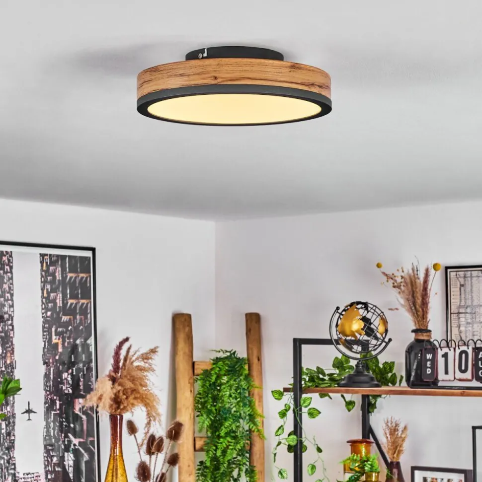 Plafonniersalmi Led Anthracite, Brun, Couleur Bois, 1 Lumiere