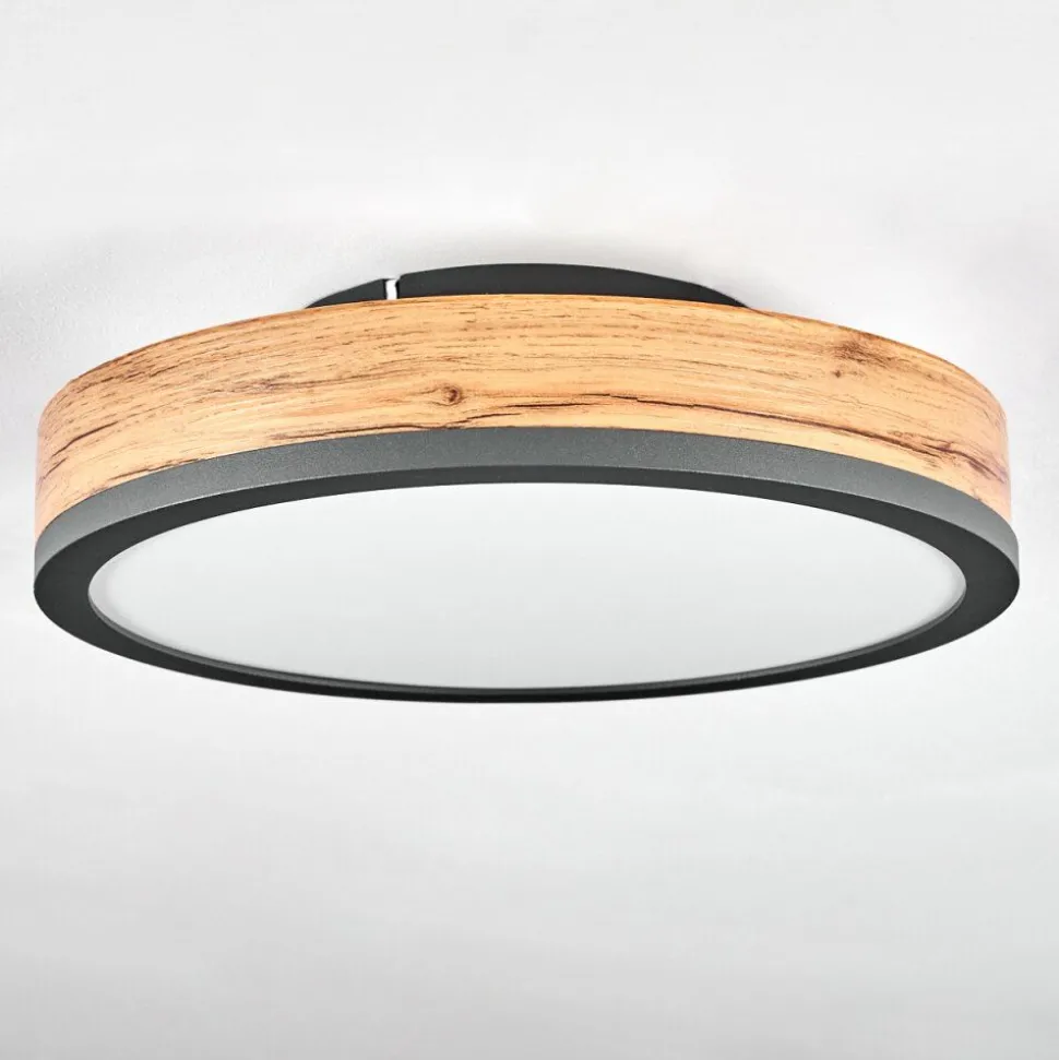 Plafonniersalmi Led Anthracite, Brun, Couleur Bois, 1 Lumiere