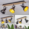 Plafonniertina Chrome, Bois Clair, Noir, 3 Lumieres