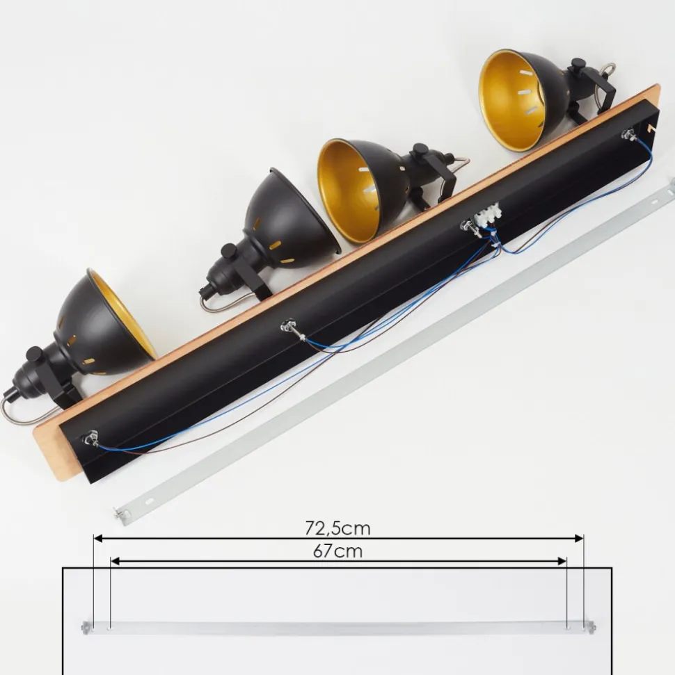 Plafonniertina Chrome, Ecru, Noir, 4 Lumieres