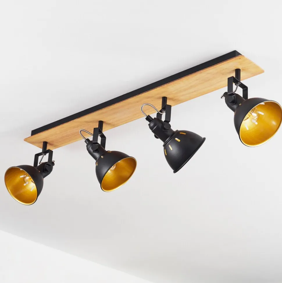 Plafonniertina Chrome, Ecru, Noir, 4 Lumieres