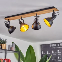 Plafonniertina Chrome, Ecru, Noir, 4 Lumieres