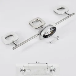 Plafonniervillenauxe Led Chrome, Nickel Mat, 3 Lumieres