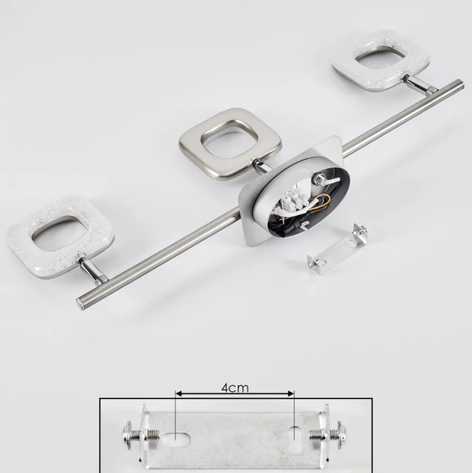Plafonniervillenauxe Led Chrome, Nickel Mat, 3 Lumieres