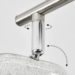 Plafonniervillenauxe Led Chrome, Nickel Mat, 3 Lumieres