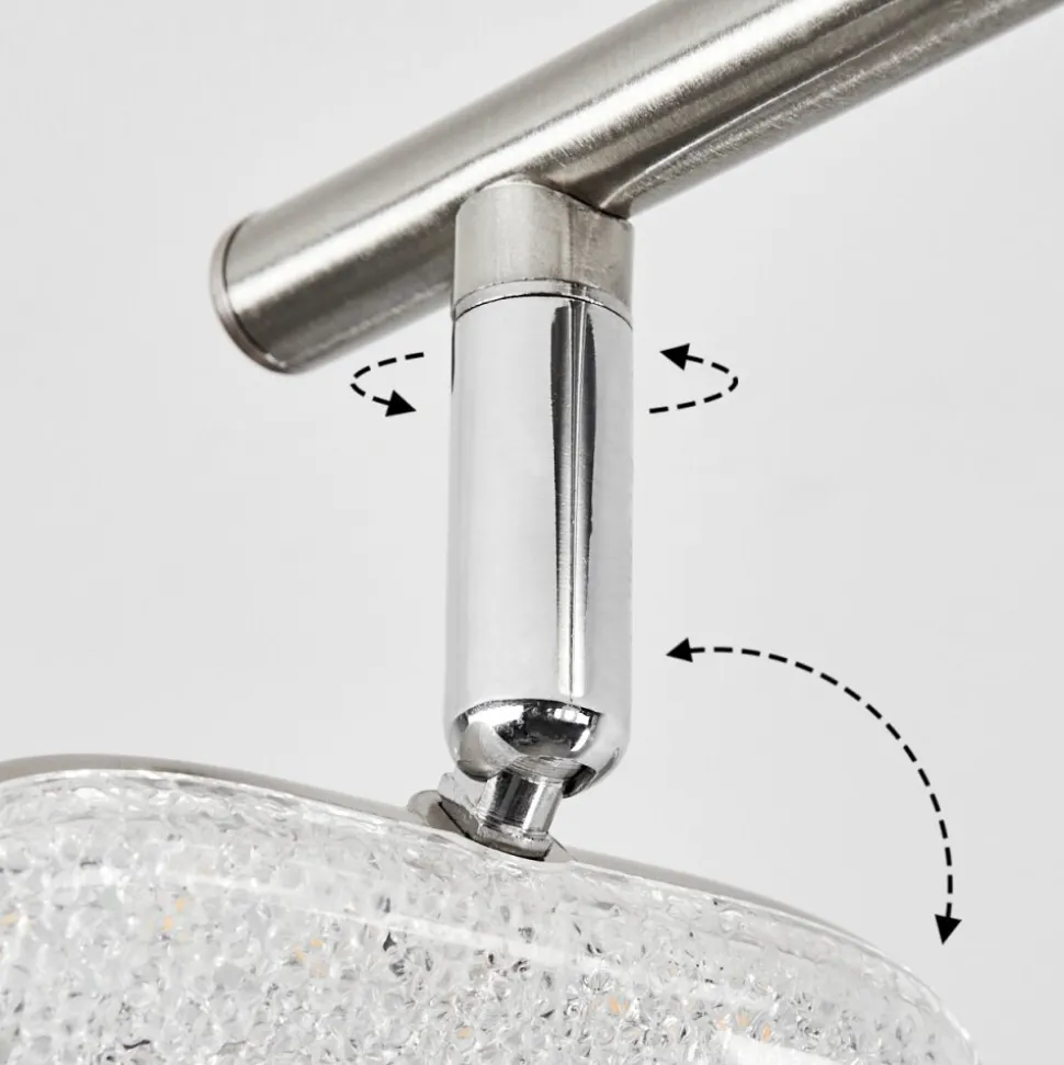 Plafonniervillenauxe Led Chrome, Nickel Mat, 3 Lumieres