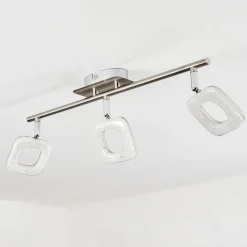 Plafonniervillenauxe Led Chrome, Nickel Mat, 3 Lumieres