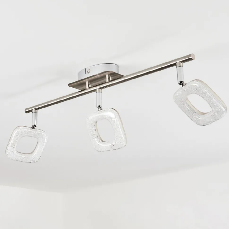 Plafonniervillenauxe Led Chrome, Nickel Mat, 3 Lumieres
