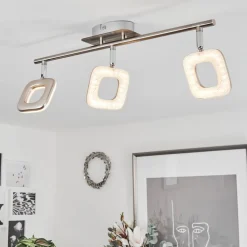 Plafonniervillenauxe Led Chrome, Nickel Mat, 3 Lumieres
