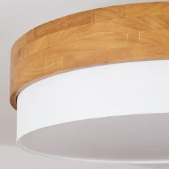 Plafonniervrolle Bois Clair, Nickel Mat, 3 Lumieres