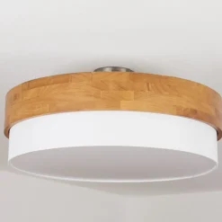 Plafonniervrolle Bois Clair, Nickel Mat, 3 Lumieres