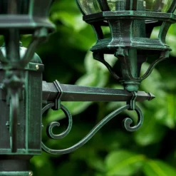 Reverbere Kobe Vert, Noir, 3 Lumieres