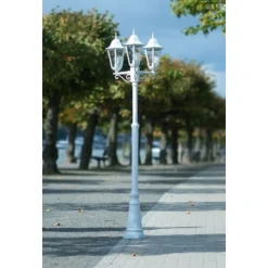 Reverbere Lutec Bristol Blanc, 3 Lumieres