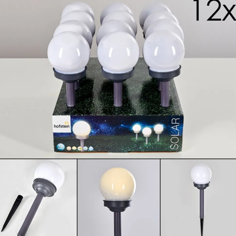 Set De 12 Lampes De Jardin Hakon Led Gris, 1 Lumiere