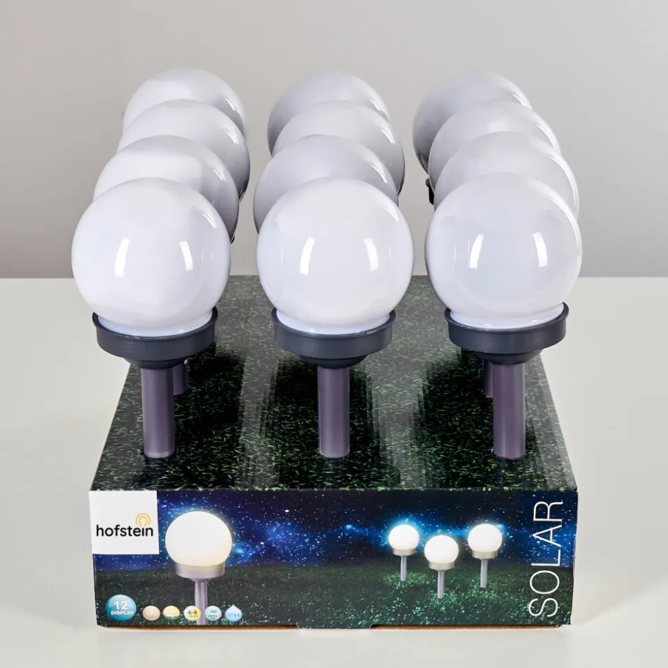 Set De 12 Lampes De Jardin Hakon Led Gris, 1 Lumiere
