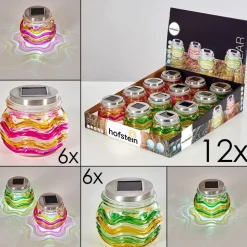 Set De 12 Lampes Solaires Raven Led Jaune, Vert, Orange, 1 Lumiere