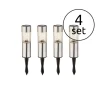 Set De Bornes Lumineuses Solaires Globo Led Acier Inoxydable, 4 Lumieres